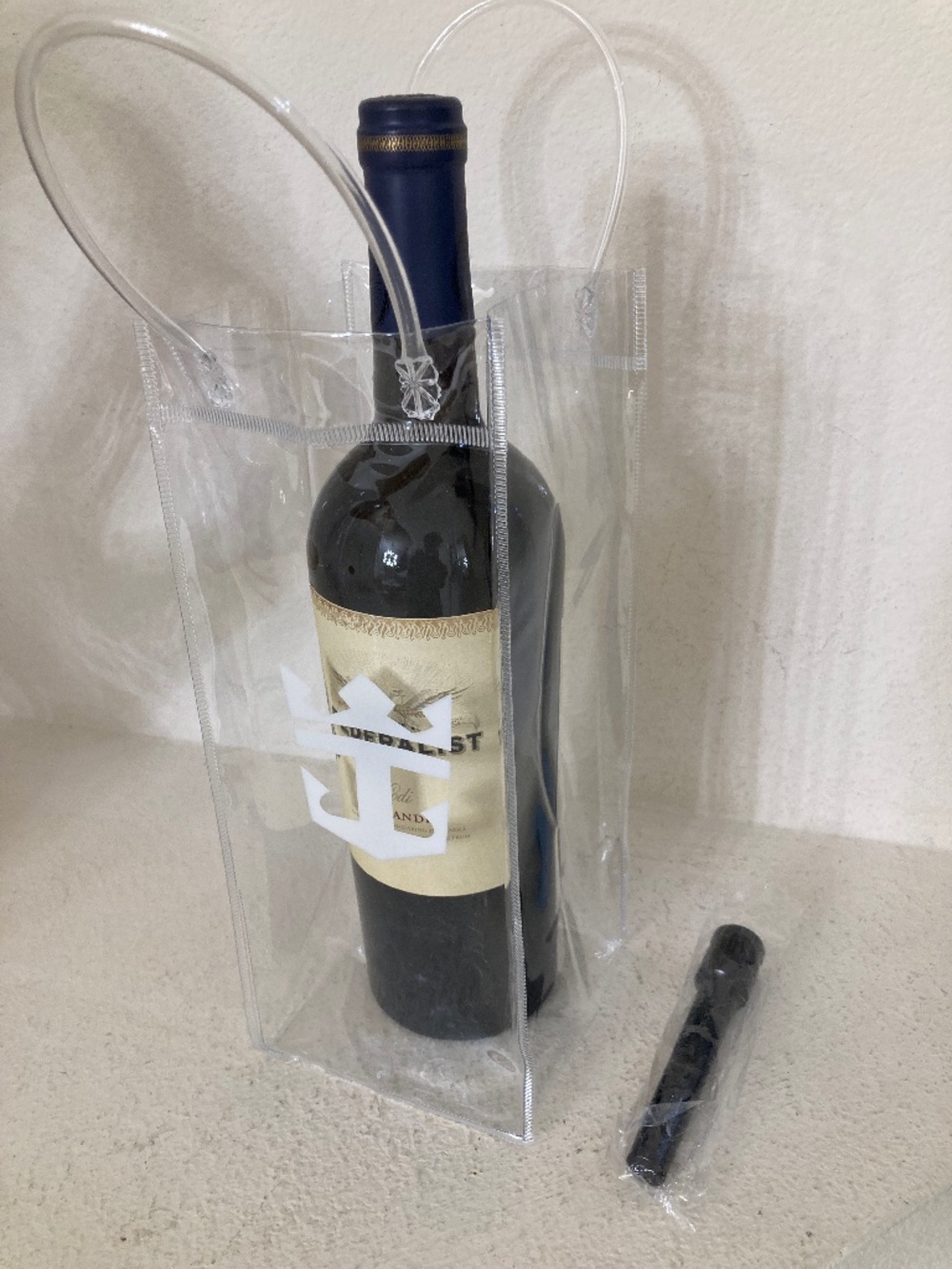 Royal Caribbean Clear Plastic Wine Holder Bag
